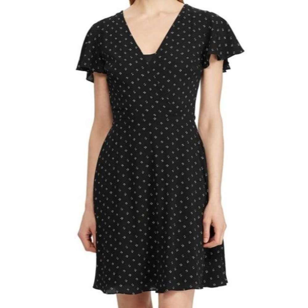 Chaps Women's Crepe Flutter-Sleeve Dress Size 10 N